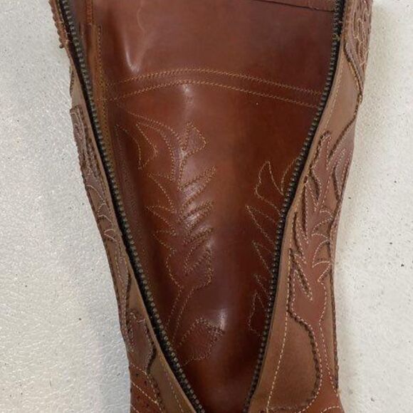 Artisan Tooled Leather Tall Western Riding Boots 9.5 - Picture 9 of 9